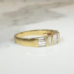Clean-Lined Baguette Diamond & 18k Gold Band