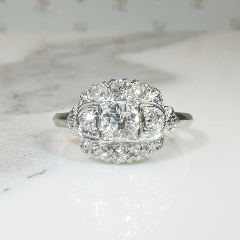 Platinum Vintage 1930's OEC Diamond Ring