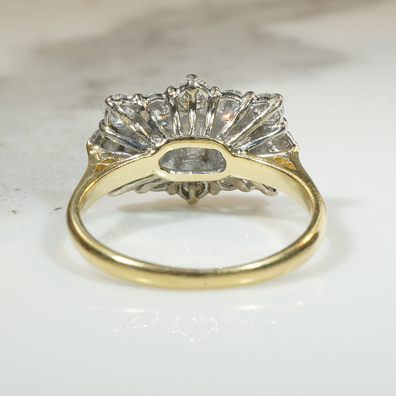 Scintillating English Diamond Ring in Platinum & 18ct Gold