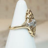 Old Mine Diamonds in Two-Tone Deco Dinner Ring