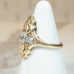 Old Mine Diamonds in Two-Tone Deco Dinner Ring