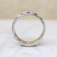Handmade Wide Sterling Silver Beaded Band