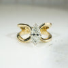 Superb 1.03ct Marquise Cut Diamond in Gold Butterfly Ring