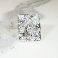 Striking Art Deco Diamond "Gothic" Panel Ring