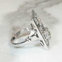 Striking Art Deco Diamond "Gothic" Panel Ring