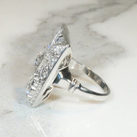 Striking Art Deco Diamond "Gothic" Panel Ring