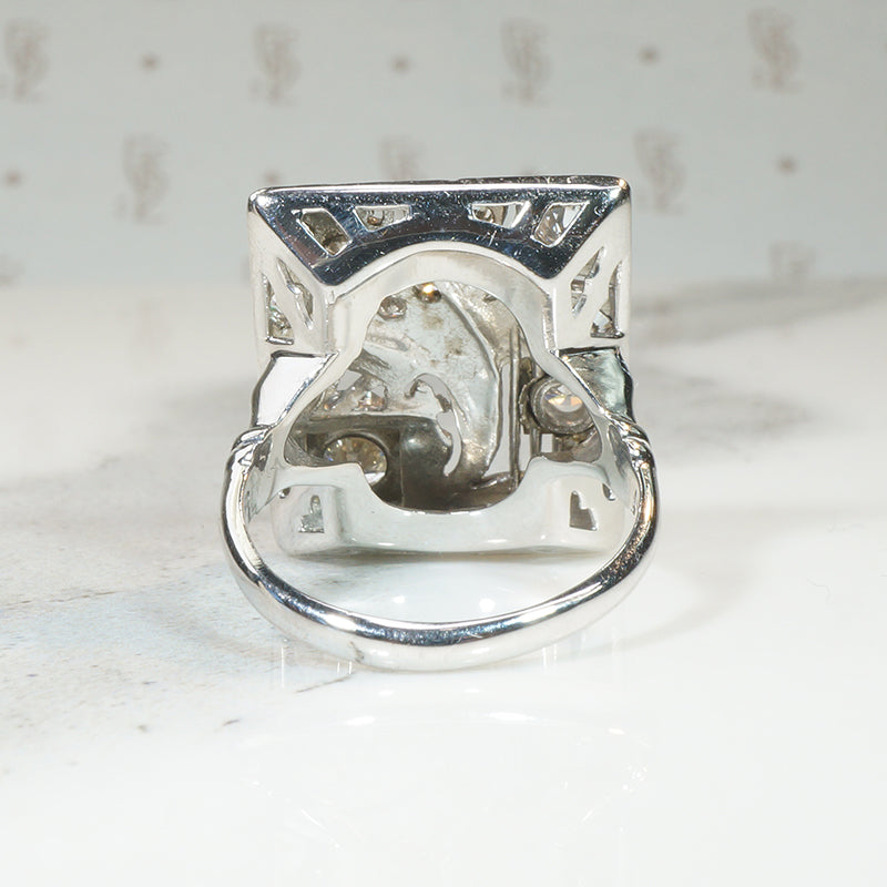 Striking Art Deco Diamond "Gothic" Panel Ring