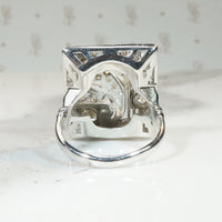 Striking Art Deco Diamond "Gothic" Panel Ring
