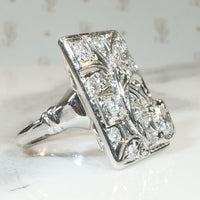 Striking Art Deco Diamond "Gothic" Panel Ring
