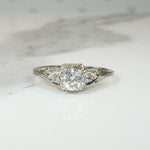 Hearts & Filigree Old European Cut Diamond Engagement Ring