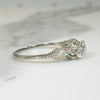 Hearts & Filigree Old European Cut Diamond Engagement Ring