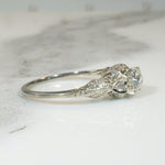 Hearts & Filigree Old European Cut Diamond Engagement Ring