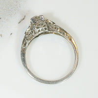 Hearts & Filigree Old European Cut Diamond Engagement Ring