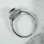 Oval-Cut Sapphire & Diamonds in Platinum Ballerina Ring