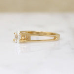 Oval Diamond in Architectural Gold Solitaire Ring