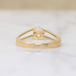 Oval Diamond in Architectural Gold Solitaire Ring