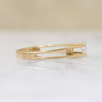 Oval Diamond in Architectural Gold Solitaire Ring