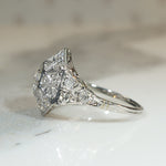 Exquisite Hexagonal Diamond-Set Platinum Ring