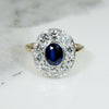 Gorgeous Edwardian Sapphire & Diamond Halo Ring