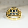 Sapphire & Diamond Encrusted 18k Bombé Ring 