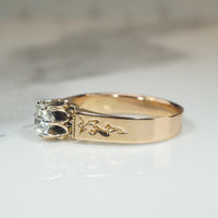 Victorian Old Mine Cut Diamond Solitaire Belcher Ring
