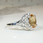 Glorious Golden Topaz Cocktail Ring with Diamonds