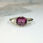 Decadent Purple Garnet in Filigreed Solitaire Ring