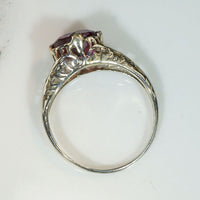 Decadent Purple Garnet in Filigreed Solitaire Ring
