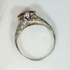 Decadent Purple Garnet in Filigreed Solitaire Ring