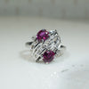1950s Red Spinel and Diamond Ring