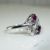 1950s Red Spinel and Diamond Ring