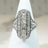 Dazzling Old Mine & European Cut Diamond Panel Ring