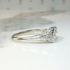 Engraved & Filigreed Art Deco Diamond Engagement Ring