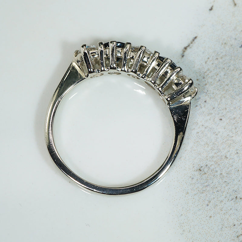 Sapphire and Diamond Band Vintage 1950s