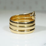 Sinuous Coiled Diamond Set Serpent Ring