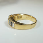 Bold Diamond & Sapphire 18k Gold Band