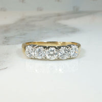 Substantial Two-Tone Gold & Diamond Wedding Band