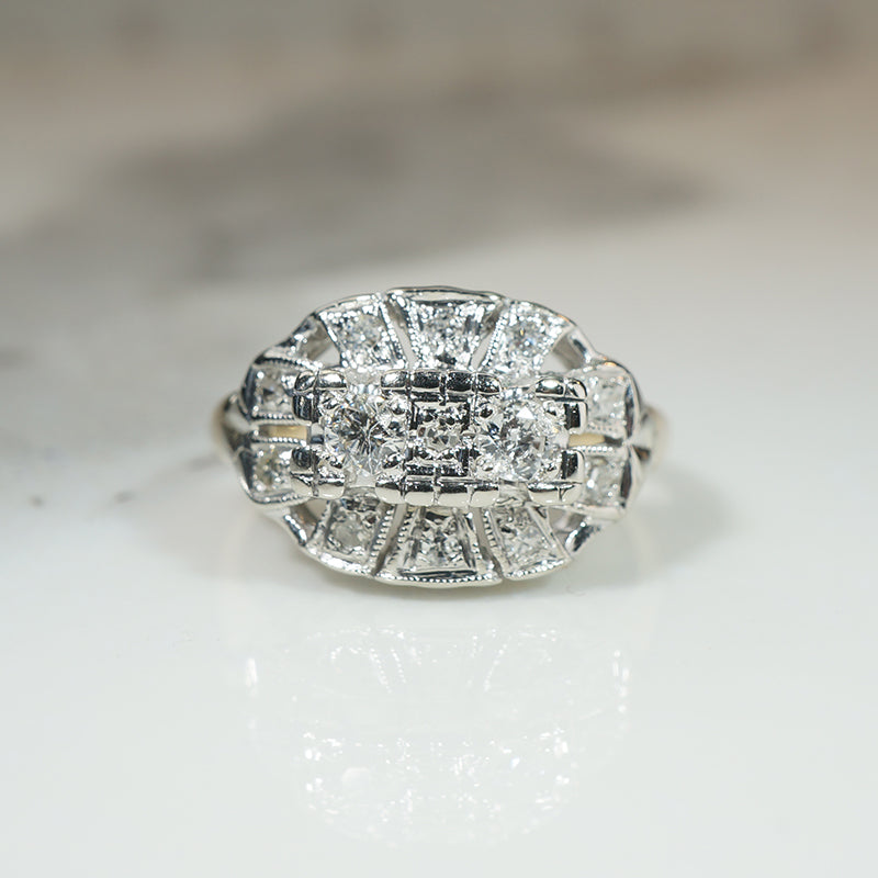 Early 1940s Diamond Cluster Ring 