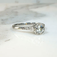 Exquisite 1/2 Carat Old Mine Cut Diamond Deco Ring