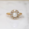 Perfectly Proportioned Pearl & Old Cut Diamond Ring