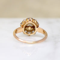 Perfectly Proportioned Pearl & Old Cut Diamond Ring