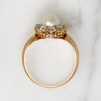 Perfectly Proportioned Pearl & Old Cut Diamond Ring