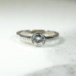 Sparkling Vintage Diamond in White Gold Bezel Ring by 720