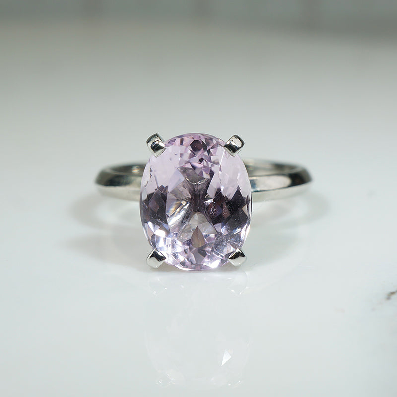Lovely Kunzite Solitaire Ring
