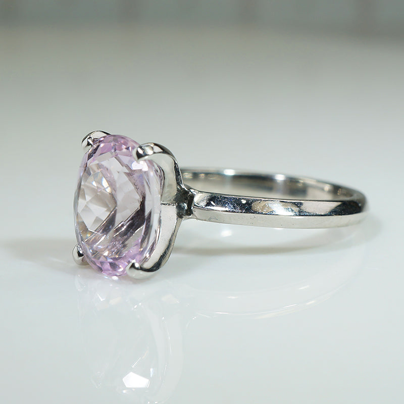 Lovely Kunzite Solitaire Ring