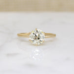 Pale Yellow 1.79ct Old European Cut Diamond Solitaire