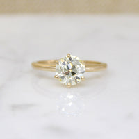 Pale Yellow 1.79ct Old European Cut Diamond Solitaire