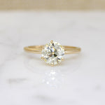 Pale Yellow 1.79ct Old European Cut Diamond Solitaire