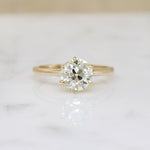 Pale Yellow 1.79ct Old European Cut Diamond Solitaire