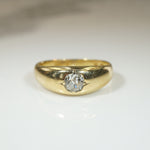 Buttery 18k Gypsy Band with Old Mine Cut Diamond